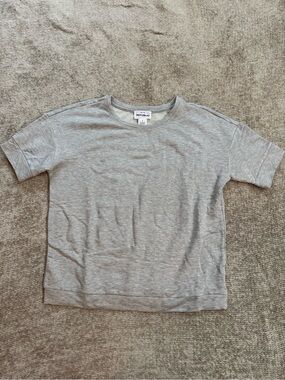 For The Republic Gray Short Sleeve Sweatshirt Top Size Small